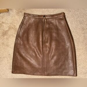 Brown Leather Skirt